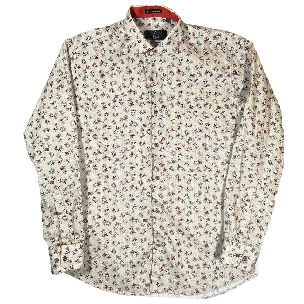 AVEGA Shirt Mens Large Long Sleeve Button Up Premium Club Wear 40cm $156 Retail